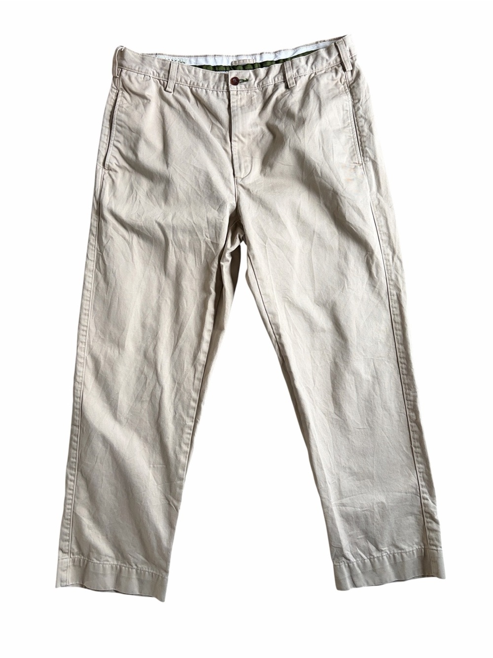 Orvis Men’s Ultimate Khaki’s Off White Twill Hiking Pants 38/32 Flat Front